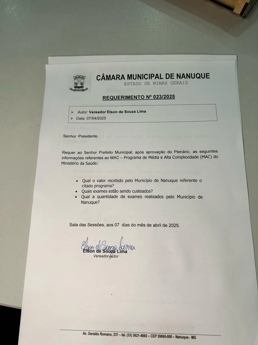 Vereador Elson  de Souza solta o verbo e faz pedidos inusitados: de estradas esburacadas a folga no aniversário!